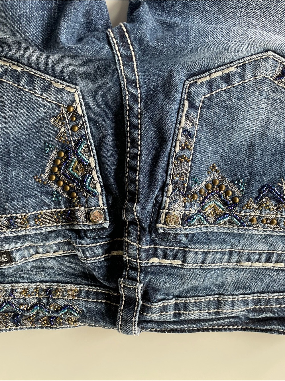Miss Me Blue Embellished Boot-Cut Jeans